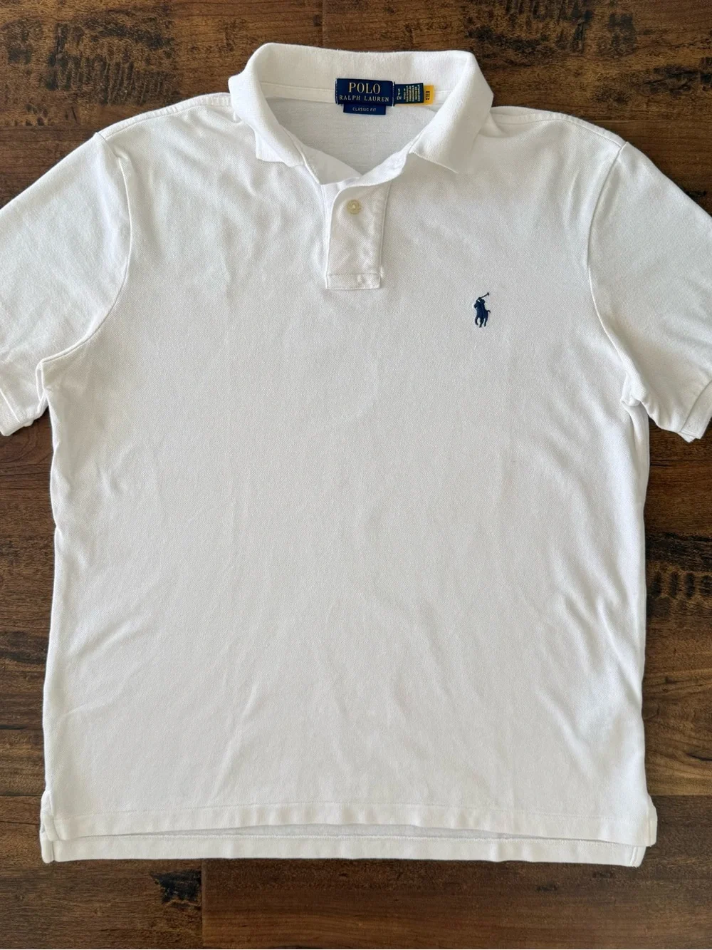 Ralph Lauren White Polo with Navy Pony Logo